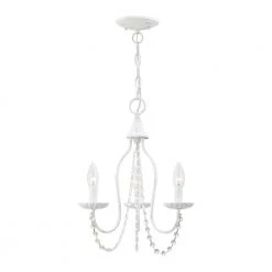 Alessia 3 Light Antique White Mini Chandelier by Livex Lighting