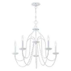 Alessia 5 Light Antique White Chandelier by Livex Lighting -Livex Lighting shop antique white livex lighting chandeliers 40795 60 1f 1000