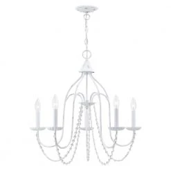Alessia 5 Light Antique White Chandelier by Livex Lighting