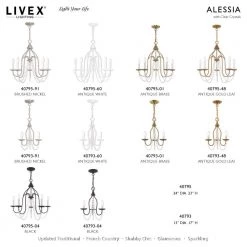 Alessia 5 Light Antique White Chandelier by Livex Lighting -Livex Lighting shop antique white livex lighting chandeliers 40795 60 d4 1000
