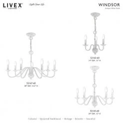 Windsor 3 Light Antique White Mini Chandelier by Livex Lighting -Livex Lighting shop antique white livex lighting chandeliers 52163 60 d4 1000