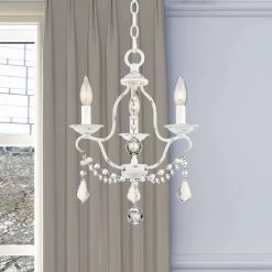 Chesterfield 3 Light Antique White Mini Chandelier by Livex Lighting -Livex Lighting shop antique white livex lighting chandeliers 6423 60 1d 1000