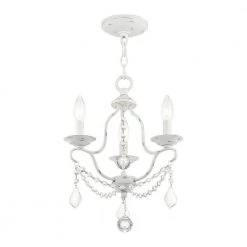 Chesterfield 3 Light Antique White Mini Chandelier by Livex Lighting -Livex Lighting shop antique white livex lighting chandeliers 6423 60 1f 1000