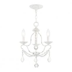 Chesterfield 3 Light Antique White Mini Chandelier by Livex Lighting -Livex Lighting shop antique white livex lighting chandeliers 6423 60 4f 1000