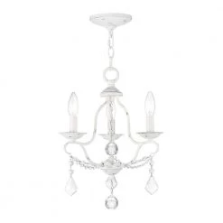Chesterfield 3 Light Antique White Mini Chandelier by Livex Lighting