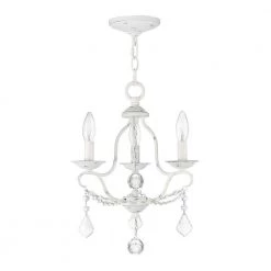 Chesterfield 3 Light Antique White Mini Chandelier by Livex Lighting -Livex Lighting shop antique white livex lighting chandeliers 6423 60 c3 1000