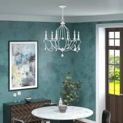 Chesterfield 6-Light Antique White Chandelier by Livex Lighting -Livex Lighting shop antique white livex lighting chandeliers 6426 60 fa 1000