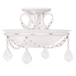 Chesterfield/Pennington 2 Light Antique White Semi Flush Mount by Livex Lighting