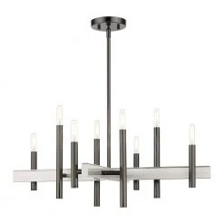 Denmark 8 Light Black Chrome Chandelier by Livex Lighting