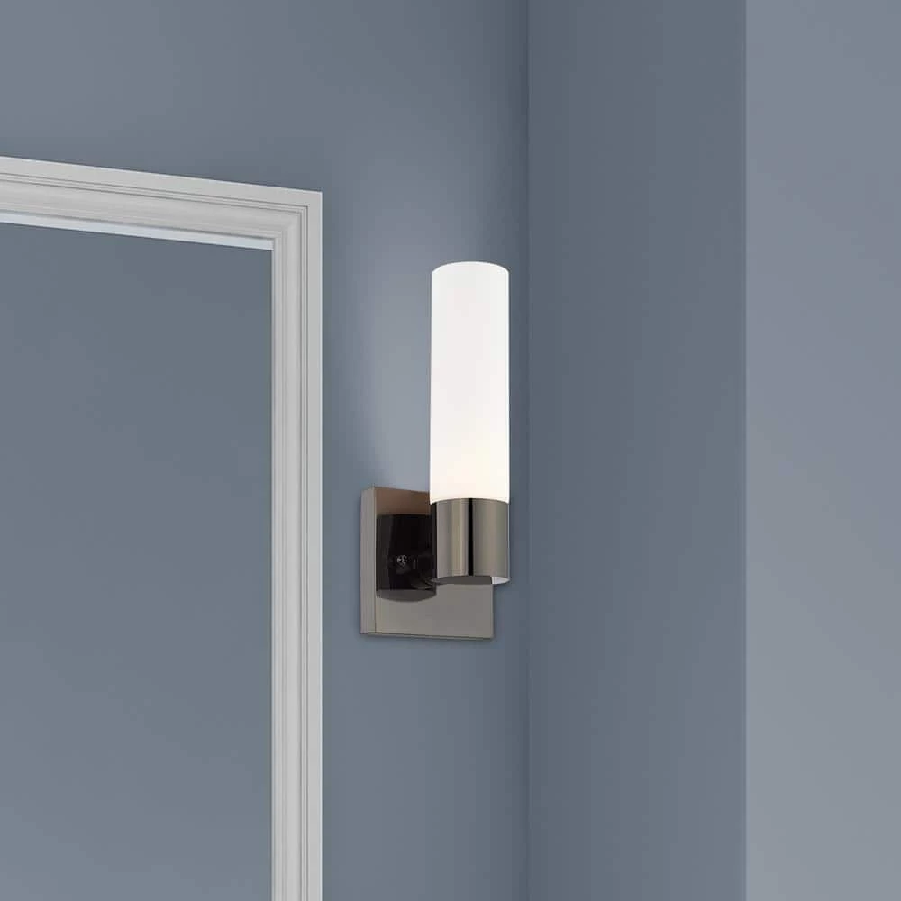 Aero 1 Light Black Chrome ADA Wall Sconce by Livex Lighting 4 Aero 1 Light Black Chrome ADA Wall Sconce by Livex Lighting - Image 4