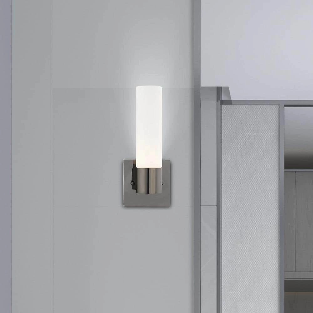 Aero 1 Light Black Chrome ADA Wall Sconce by Livex Lighting 2 Aero 1 Light Black Chrome ADA Wall Sconce by Livex Lighting - Image 2