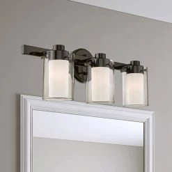 Manhattan 3 Light Polished Black Chrome Vanity Sconce by Livex Lighting -Livex Lighting shop black chrome livex lighting vanity lighting 1543 46 40 1000