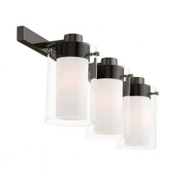 Manhattan 3 Light Polished Black Chrome Vanity Sconce by Livex Lighting -Livex Lighting shop black chrome livex lighting vanity lighting 1543 46 76 1000