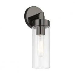 Ludlow 1-Light Black Chrome ADA Wall Sconce with Clear Glass by Livex Lighting -Livex Lighting shop black chrome livex lighting vanity lighting 16171 46 1f 1000