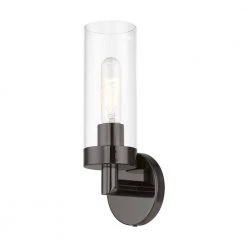 Ludlow 1-Light Black Chrome ADA Wall Sconce with Clear Glass by Livex Lighting -Livex Lighting shop black chrome livex lighting vanity lighting 16171 46 44 1000