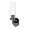 Ludlow 1-Light Black Chrome ADA Wall Sconce with Clear Glass by Livex Lighting