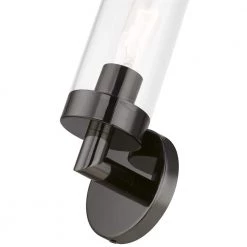 Ludlow 1-Light Black Chrome ADA Wall Sconce with Clear Glass by Livex Lighting -Livex Lighting shop black chrome livex lighting vanity lighting 16171 46 66 1000