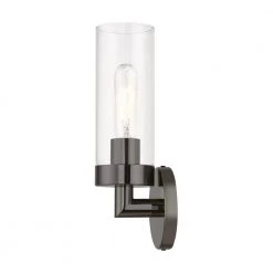 Ludlow 1-Light Black Chrome ADA Wall Sconce with Clear Glass by Livex Lighting -Livex Lighting shop black chrome livex lighting vanity lighting 16171 46 fa 1000