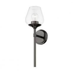Willow 1-Light Black Chrome Wall Sconce with Clear Glass by Livex Lighting -Livex Lighting shop black chrome livex lighting vanity lighting 17471 46 1f 1000