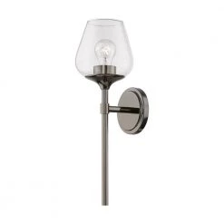 Willow 1-Light Black Chrome Wall Sconce with Clear Glass by Livex Lighting -Livex Lighting shop black chrome livex lighting vanity lighting 17471 46 44 1000