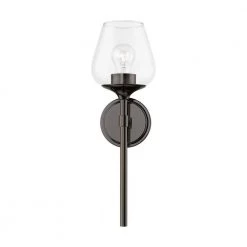 Willow 1-Light Black Chrome Wall Sconce with Clear Glass by Livex Lighting -Livex Lighting shop black chrome livex lighting vanity lighting 17471 46 4f 1000