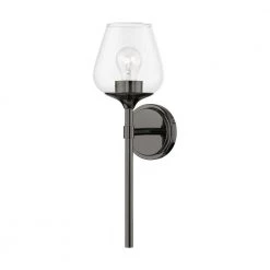 Willow 1-Light Black Chrome Wall Sconce with Clear Glass by Livex Lighting