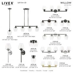 Willow 1-Light Black Chrome Wall Sconce with Clear Glass by Livex Lighting -Livex Lighting shop black chrome livex lighting vanity lighting 17471 46 d4 1000