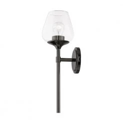 Willow 1-Light Black Chrome Wall Sconce with Clear Glass by Livex Lighting -Livex Lighting shop black chrome livex lighting vanity lighting 17471 46 fa 1000