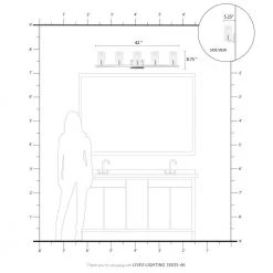 Clarion 42 in. 5-Light Black Chrome Vanity Light with Clear Glass Shades by Livex Lighting -Livex Lighting shop black chrome livex lighting vanity lighting 18035 46 d4 1000