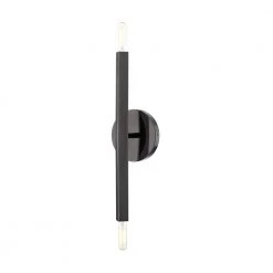 Monaco 2 Light Black Chrome ADA Sconce by Livex Lighting