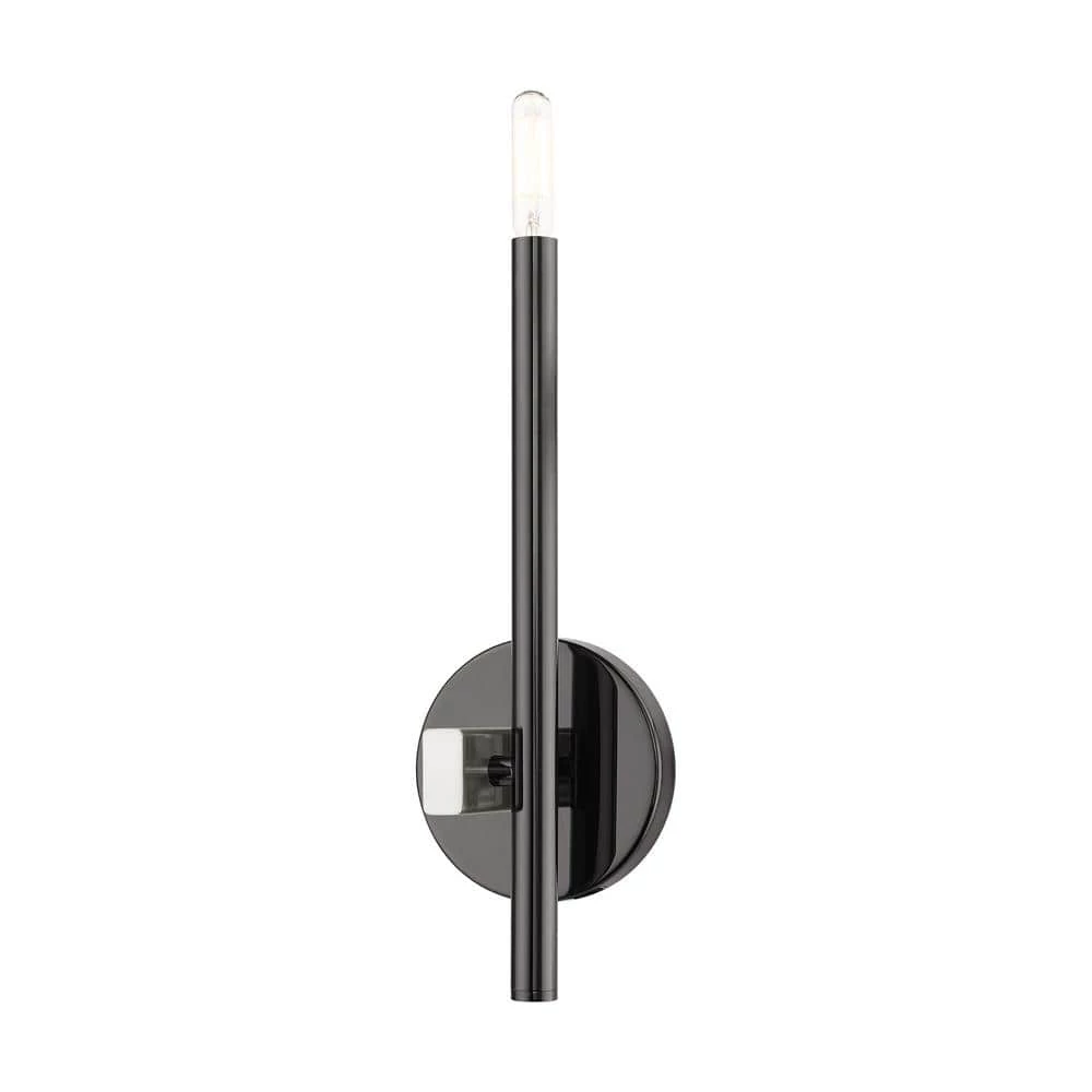 Denmark 1 Light Black Chrome ADA Single Sconce by Livex Lighting 1 Denmark 1 Light Black Chrome ADA Single Sconce by Livex Lighting