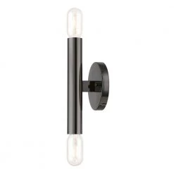Copenhagen 5.125 in. 2-Light Black Chrome ADA Sconce by Livex Lighting -Livex Lighting shop black chrome livex lighting vanity lighting 51132 46 1f 1000