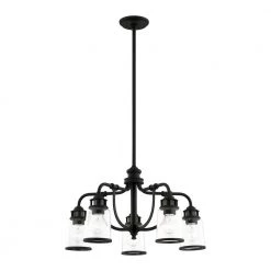 Lawrenceville 5 Light Black Chandelier by Livex Lighting -Livex Lighting shop black livex lighting chandeliers 40025 04 4f 1000