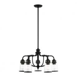Lawrenceville 5 Light Black Chandelier by Livex Lighting