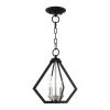 Prism 2 Light Black with Brushed Nickel Cluster Convertible Semi Flush/Pendant by Livex Lighting