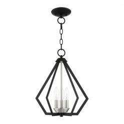 Prism 3 Light Black with Brushed Nickel Cluster Convertible Semi Flush/Pendant by Livex Lighting 18 Prism 3 Light Black with Brushed Nickel Cluster Convertible Semi Flush/Pendant by Livex Lighting -Livex Lighting shop black livex lighting chandeliers 40923 04 c3 1000