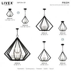 Prism 6 Light Black with Brushed Nickel Cluster Chandelier by Livex Lighting -Livex Lighting shop black livex lighting chandeliers 40926 04 d4 1000