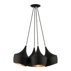 Waldorf 4-Light Black Cluster Pendant by Livex Lighting -Livex Lighting shop black livex lighting chandeliers 41084 04 c3 1000