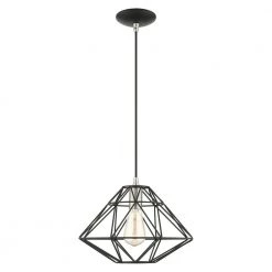 Geometric 1 Light Black Pendant by Livex Lighting -Livex Lighting shop black livex lighting chandeliers 41323 04 c3 1000