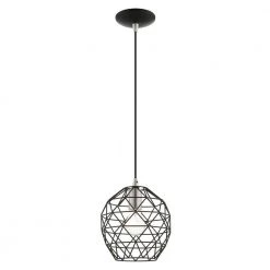 Geometrix 1 Light Black Pendant by Livex Lighting 16 Geometrix 1 Light Black Pendant by Livex Lighting -Livex Lighting shop black livex lighting chandeliers 41326 04 4f 1000