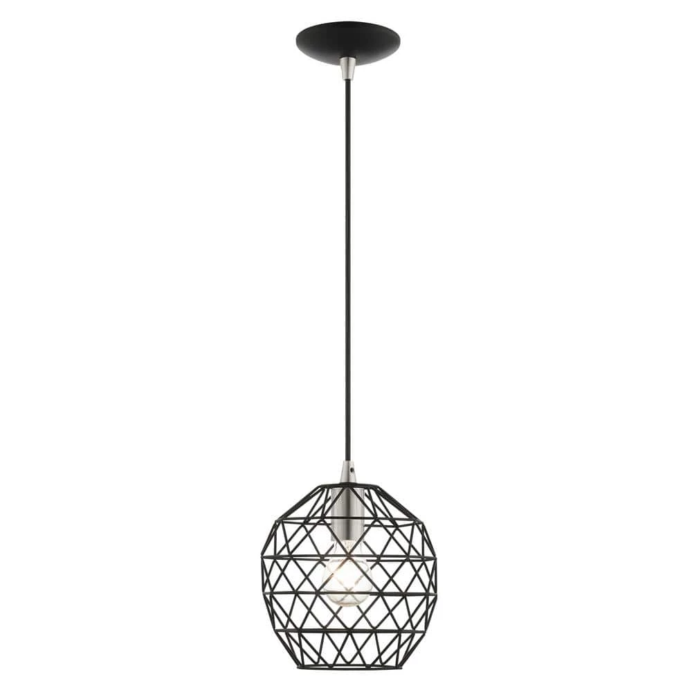 Geometrix 1 Light Black Pendant by Livex Lighting 1 Geometrix 1 Light Black Pendant by Livex Lighting