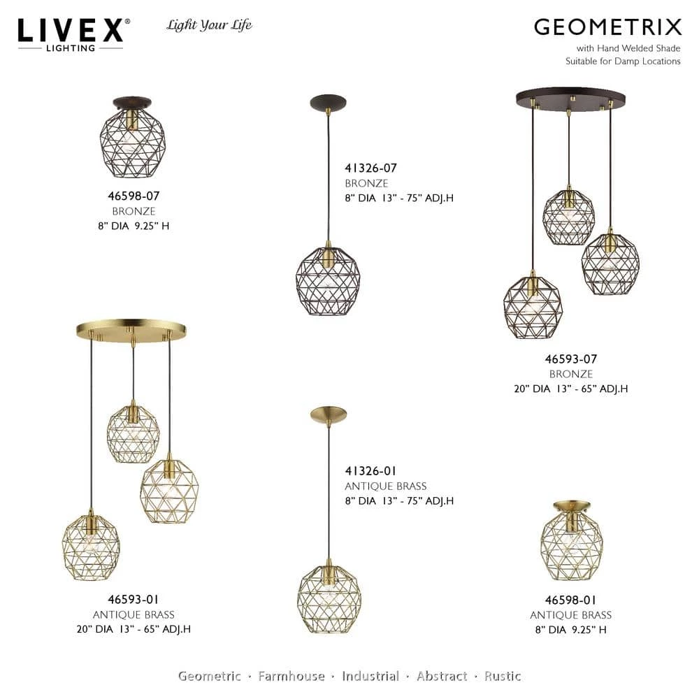 Geometrix 1 Light Black Pendant by Livex Lighting 5 Geometrix 1 Light Black Pendant by Livex Lighting - Image 5