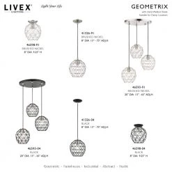 Geometrix 1 Light Black Pendant by Livex Lighting 19 Geometrix 1 Light Black Pendant by Livex Lighting -Livex Lighting shop black livex lighting chandeliers 41326 04 d4 1000