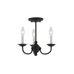 Home Basics 3 Light Black Mini Chandelier by Livex Lighting -Livex Lighting shop black livex lighting chandeliers 4153 04 44 1000