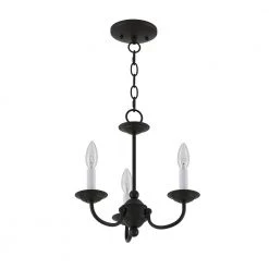 Home Basics 3 Light Black Mini Chandelier by Livex Lighting -Livex Lighting shop black livex lighting chandeliers 4153 04 4f 1000