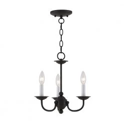 Home Basics 3 Light Black Mini Chandelier by Livex Lighting