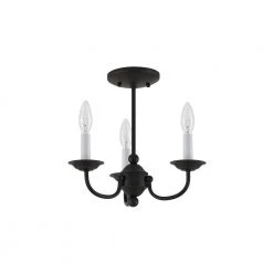 Home Basics 3 Light Black Mini Chandelier by Livex Lighting -Livex Lighting shop black livex lighting chandeliers 4153 04 c3 1000