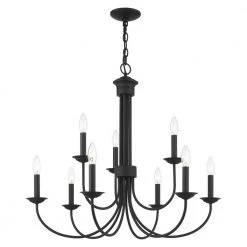Estate 9 Light Black Chandelier by Livex Lighting -Livex Lighting shop black livex lighting chandeliers 42687 04 4f 1000