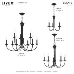 Estate 9 Light Black Chandelier by Livex Lighting -Livex Lighting shop black livex lighting chandeliers 42687 04 d4 1000