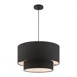 Bainbridge 3 Light Black Pendant by Livex Lighting -Livex Lighting shop black livex lighting chandeliers 45668 04 1f 1000